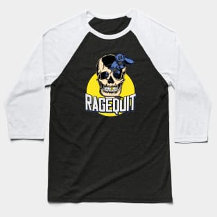 Ragequit Gamer Skull Baseball T-Shirt